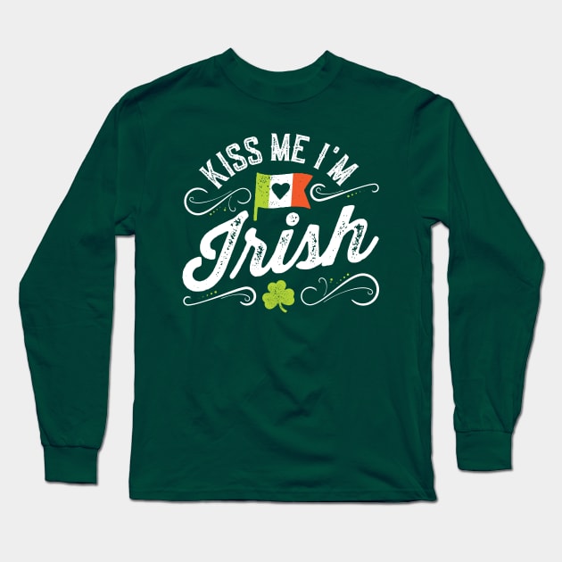 Kiss Me I'm Irish Long Sleeve T-Shirt by Tingsy